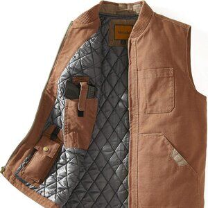 Concealed Carry Canvas Vest - Brown | Small